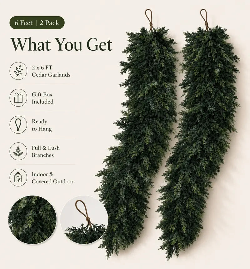 6 Feet Artificial Cedar Garlands