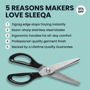 Sleeqa™ Stainless Steel Dressmaking Scissors